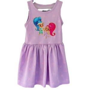 Nickelodeon Shimmer & Shine purple sleeveless graphic print skater dress size 3T